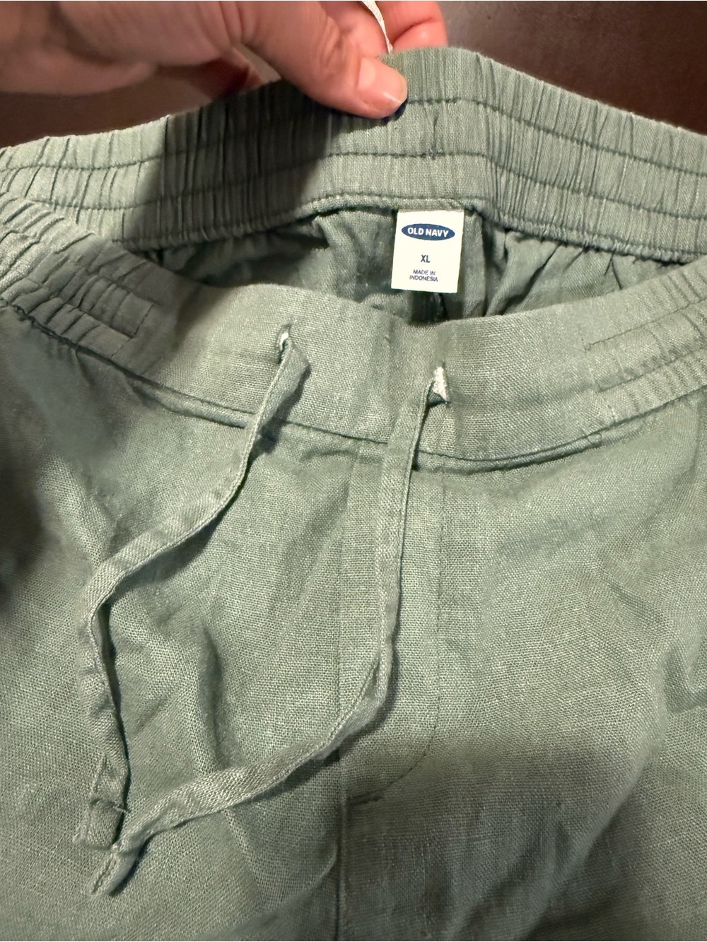 Old Navy XL Light Sage Drawstring Linen shorts